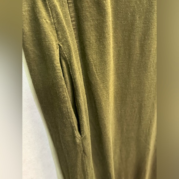 Chico's Maxi Dress Women's sz 1 Olive Green with POCKETS! - Picture 4 of 6